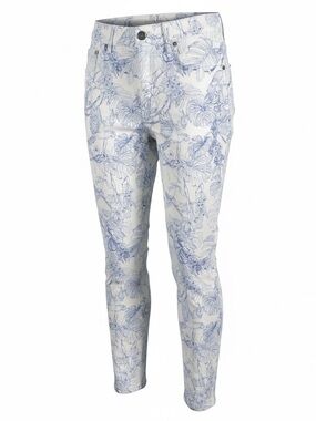 Tommy Bahama Women’s 6x28” Boracay Beach High-Rise Ankle Tropical Pattern Wht&BL